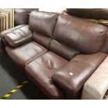 DARK BROWN LEATHERETTE 3 SEATER SETTEE