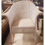 WHITE PAINTED LOOM STYLE CHAIR