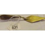 MINIATURE WOOD HANDLED METAL TROWEL