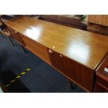 FINE QUALITY MID CENTURY TEAK YOUNGER SIDEBOARD 6FT 6'' L
