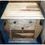 SMALL MEXICAN PINE CHEST WITH DRAWERS & MAGAZINE RACK