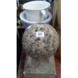 SAND STONE FINIAL BALL ON MOUNT