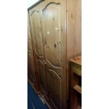 PINE DOUBLE HANGING WARDROBE WITH DRAWER 2FT 8'' W