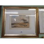 WATERCOLOUR OF SHEEP GRAZING BY A RIVER, SIGNED W JONES DATED 1909