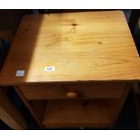 SMALL PINE BEDSIDE CUPBOARD WITH DRAWER