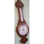 OAK ANEROID BAROMETER