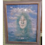 COLOUR PRINT ''PEACE'' BY MALCOLM HORTON BEING AN IMAGE OF JOHN LENNON, SIGNED IN INK LOWER RIGHT
