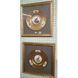 2 F/G GILT CERAMIC PLATES BY CAULDON LTD STAFFORDSHIRE