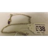 SILVER & AMETHYST PENDANT NECKLACE