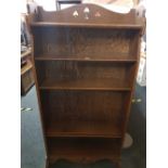 TALL DARK OAK ART & CRAFTS BOOKCASE WITH 6 SHELVES