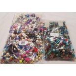 2 BAGS OF LOOSE JEWELLERY BEADS