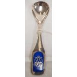 A DANISH STERLING SILVER AND ENAMEL SPOON