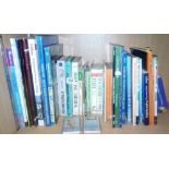 SHELF OF HARDBACK & OTHER BOOKS ON FISHING & REVISION NOTES ON VARIOUS SUBJECTS