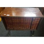 SMALL BOOKCASE WITH COLLECTION OF ENCYCLOPEDIAS