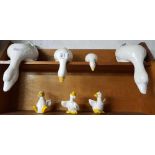 SHELF OF DUCK ORNAMENTS