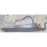 2 VINTAGE SAWS & A GRASS LOPPER