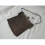 A silver mesh handbag - 5" wide - B'ham 1916 - 170gms