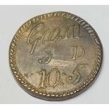 George III brass half guinea weight dated 1772