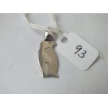 An unusual white gold pendant in 9ct in the form of a penguin