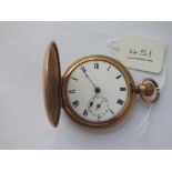 A rolled gold gents HUNTER pocket watch