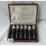 A similar set of 6 silver hallmarked coffee spoons