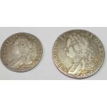Shilling 1745 & sixpence 1758
