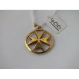 A mortise cross pendant - 2.7gms