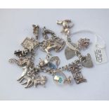 A silver charm bracelet