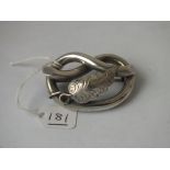 A large quality Victorian silver knot brooch