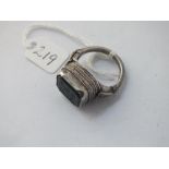 A silver Islamic Bedouin tribal ring with Arabic intaglio