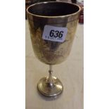 A late Victorian goblet on spreading base - 7.5" high - London 1895 - 155gms