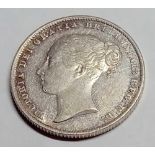 Victorian shilling 1865. Good lustre