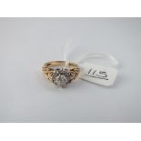 A cluster dress ring in 9ct - size J - 3.2gms