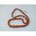 A amber type bead necklace