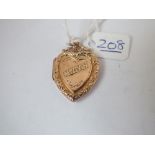 An unusual 9ct back & front heart Mizpah locket pendant