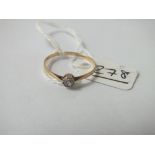 A diamond ring with thin shank in 9ct - size Q