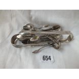 Eleven pairs of Georgian and later sugar tongs