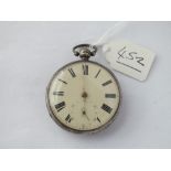 A 19th Century gents silver pocket watch with seconds dial