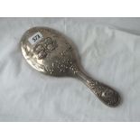 A hand mirror embossed with cherubs - B'ham 1899 by HM