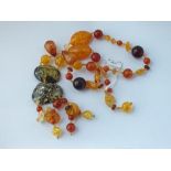 A fancy amber bead necklace