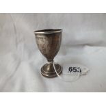 A small silver egg cup on spreading base - B'ham 1928