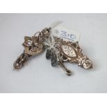 Three vintage silver brooches
