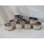A group of eight various napkin rings - 130gms