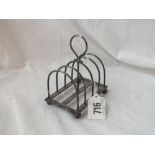 A five-bar toast rack on ball feet - London 1900 - 86gms