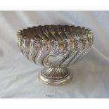 A GOOD VICTORIAN ROSE BOWL MULTI CHASED DECORATION - 9" diam - Sheffield 1898