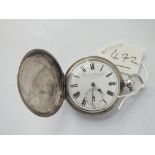 A gents silver HUNTER pocket watch by KUSS & Co with seconds dial