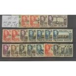 FALKLANDS: SG146-60 (1938) GVI first set. Used. To 2s6d incl. All shades to 3d value (19 items). All