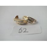 A pair of vintage diamond earrings in 14ct gold - 4.1gms