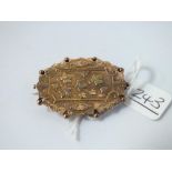 A mourning brooch / locket in 9ct - 5.5gms