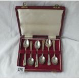 A boxed set of 6 teaspoons - Sheffield - 73gms